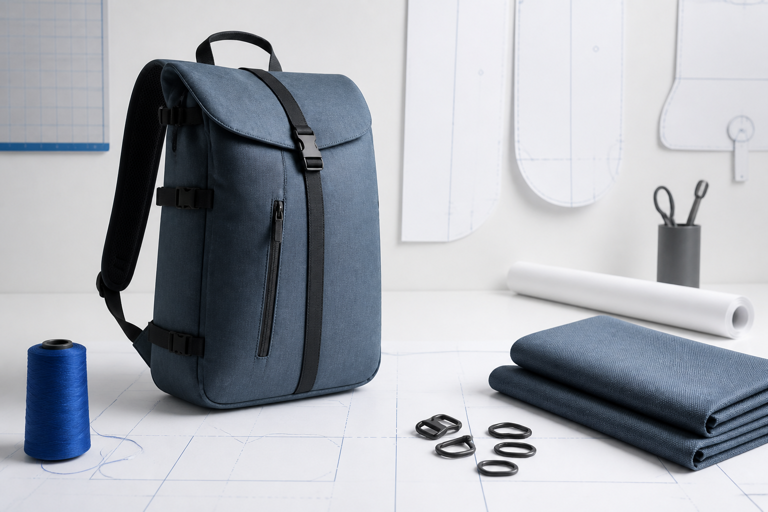 Editorial Truedrape brand presentation with practical textile bags