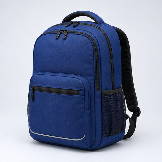 School backpack (Campus Core Backpack), front three-quarter design reference