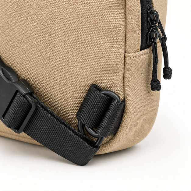 Shift Convertible Sling Waist Pack, material and construction detail editorial design reference